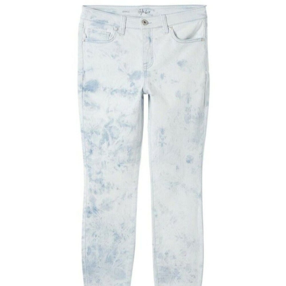 Style & Co Bleach Wash Uptown Ankle Denim Jeans Size 6 & 10 NEW in Bag